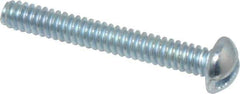 Value Collection - #6-32 UNC, 1" Length Under Head Slotted Drive Machine Screw - Round Head, Grade J82 Steel, Zinc-Plated Finish, Without Washer - Exact Tool & Supply