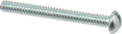 Value Collection - #6-32 UNC, 1-1/4" Length Under Head Slotted Drive Machine Screw - Round Head, Alloy Steel, Zinc-Plated Finish, Without Washer - Exact Tool & Supply