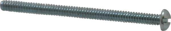 Value Collection - #6-32 UNC, 2" Length Under Head Slotted Drive Machine Screw - Round Head, Alloy Steel, Zinc-Plated Finish, Without Washer - Exact Tool & Supply