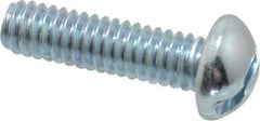 Value Collection - #8-32 UNC, 5/8" Length Under Head Slotted Drive Machine Screw - Round Head, Alloy Steel, Zinc-Plated Finish, Without Washer - Exact Tool & Supply