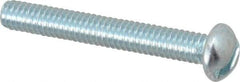 Value Collection - #8-32 UNC, 1-1/4" Length Under Head Slotted Drive Machine Screw - Round Head, Alloy Steel, Zinc-Plated Finish, Without Washer - Exact Tool & Supply