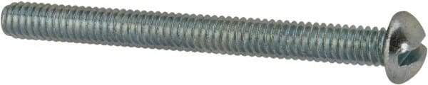 Value Collection - #8-32 UNC, 1-3/4" Length Under Head Slotted Drive Machine Screw - Round Head, Alloy Steel, Zinc-Plated Finish, Without Washer - Exact Tool & Supply