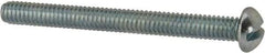 Value Collection - #8-32 UNC, 1-3/4" Length Under Head Slotted Drive Machine Screw - Round Head, Alloy Steel, Zinc-Plated Finish, Without Washer - Exact Tool & Supply