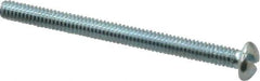 Value Collection - #8-32 UNC, 2" Length Under Head Slotted Drive Machine Screw - Round Head, Alloy Steel, Zinc-Plated Finish, Without Washer - Exact Tool & Supply