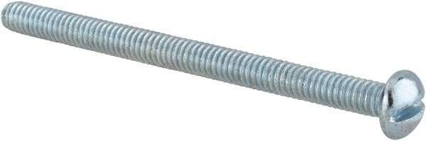 Value Collection - #8-32 UNC, 2-1/4" Length Under Head Slotted Drive Machine Screw - Round Head, Alloy Steel, Zinc-Plated Finish, Without Washer - Exact Tool & Supply