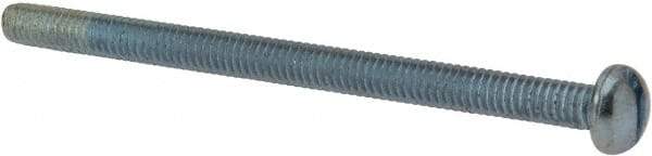 Value Collection - #8-32 UNC, 2-1/2" Length Under Head Slotted Drive Machine Screw - Round Head, Alloy Steel, Zinc-Plated Finish, Without Washer - Exact Tool & Supply