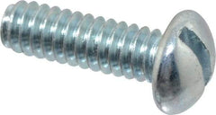 Value Collection - #10-24 UNC, 5/8" Length Under Head Slotted Drive Machine Screw - Round Head, Alloy Steel, Zinc-Plated Finish, Without Washer - Exact Tool & Supply