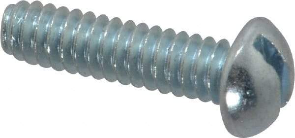 Value Collection - #10-24 UNC, 3/4" Length Under Head Slotted Drive Machine Screw - Round Head, Alloy Steel, Zinc-Plated Finish, Without Washer - Exact Tool & Supply