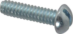Value Collection - #10-24 UNC, 3/4" Length Under Head Slotted Drive Machine Screw - Round Head, Alloy Steel, Zinc-Plated Finish, Without Washer - Exact Tool & Supply