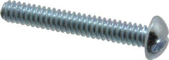 Value Collection - #10-24 UNC, 1-1/4" Length Under Head Slotted Drive Machine Screw - Round Head, Alloy Steel, Zinc-Plated Finish, Without Washer - Exact Tool & Supply