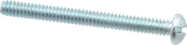 Value Collection - #10-24 UNC, 2" Length Under Head Slotted Drive Machine Screw - Round Head, Alloy Steel, Zinc-Plated Finish, Without Washer - Exact Tool & Supply