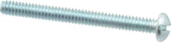 Value Collection - #10-24 UNC, 2" Length Under Head Slotted Drive Machine Screw - Round Head, Alloy Steel, Zinc-Plated Finish, Without Washer - Exact Tool & Supply