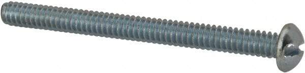 Value Collection - #10-24 UNC, 2-1/4" Length Under Head Slotted Drive Machine Screw - Round Head, Alloy Steel, Zinc-Plated Finish, Without Washer - Exact Tool & Supply