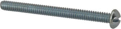 Value Collection - #10-24 UNC, 2-1/4" Length Under Head Slotted Drive Machine Screw - Round Head, Alloy Steel, Zinc-Plated Finish, Without Washer - Exact Tool & Supply