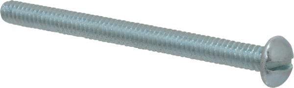 Value Collection - #10-24 UNC, 2-1/2" Length Under Head Slotted Drive Machine Screw - Round Head, Alloy Steel, Zinc-Plated Finish, Without Washer - Exact Tool & Supply