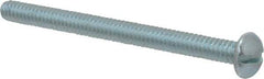 Value Collection - #10-24 UNC, 2-1/2" Length Under Head Slotted Drive Machine Screw - Round Head, Alloy Steel, Zinc-Plated Finish, Without Washer - Exact Tool & Supply