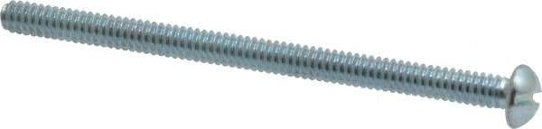Value Collection - #10-24 UNC, 3" Length Under Head Slotted Drive Machine Screw - Round Head, Alloy Steel, Zinc-Plated Finish, Without Washer - Exact Tool & Supply