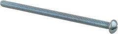 Value Collection - #10-24 UNC, 3-1/2" Length Under Head Slotted Drive Machine Screw - Round Head, Alloy Steel, Zinc-Plated Finish, Without Washer - Exact Tool & Supply