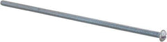 Value Collection - #10-24 UNC, 6" Length Under Head Slotted Drive Machine Screw - Round Head, Alloy Steel, Zinc-Plated Finish, Without Washer - Exact Tool & Supply