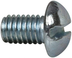 Value Collection - #10-32 UNF, 5/16" Length Under Head Slotted Drive Machine Screw - Round Head, Alloy Steel, Zinc-Plated Finish, Without Washer - Exact Tool & Supply