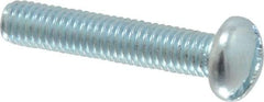 Value Collection - #10-32 UNF, 1" Length Under Head Slotted Drive Machine Screw - Round Head, Alloy Steel, Zinc-Plated Finish, Without Washer - Exact Tool & Supply