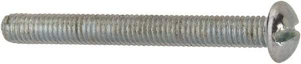 Value Collection - #10-32 UNF, 1-3/4" Length Under Head Slotted Drive Machine Screw - Round Head, Alloy Steel, Zinc-Plated Finish, Without Washer - Exact Tool & Supply