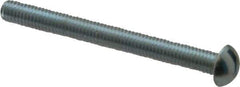 Value Collection - #10-32 UNF, 2" Length Under Head Slotted Drive Machine Screw - Round Head, Alloy Steel, Zinc-Plated Finish, Without Washer - Exact Tool & Supply