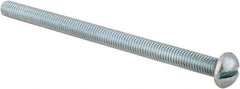Value Collection - #10-32 UNF, 3" Length Under Head Slotted Drive Machine Screw - Round Head, Alloy Steel, Zinc-Plated Finish, Without Washer - Exact Tool & Supply