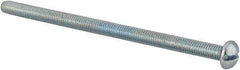 Value Collection - #10-32 UNF, 3-1/2" Length Under Head Slotted Drive Machine Screw - Round Head, Alloy Steel, Zinc-Plated Finish, Without Washer - Exact Tool & Supply