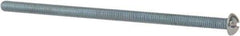 Value Collection - #10-32 UNF, 4" Length Under Head Slotted Drive Machine Screw - Round Head, Alloy Steel, Zinc-Plated Finish, Without Washer - Exact Tool & Supply