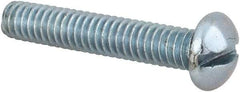 Value Collection - #12-24 UNC, 1-1/4" Length Under Head Slotted Drive Machine Screw - Round Head, Alloy Steel, Zinc-Plated Finish, Without Washer - Exact Tool & Supply