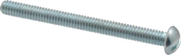 Value Collection - #12-24 UNC, 2-1/2" Length Under Head Slotted Drive Machine Screw - Round Head, Alloy Steel, Zinc-Plated Finish, Without Washer - Exact Tool & Supply