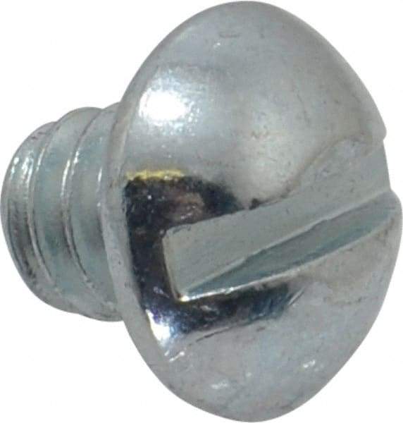 Value Collection - 1/4-20 UNC, 1/4" Length Under Head Slotted Drive Machine Screw - Round Head, Alloy Steel, Zinc-Plated Finish, Without Washer - Exact Tool & Supply