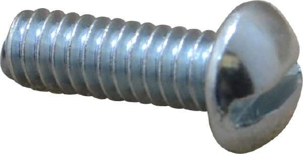 Value Collection - 1/4-20 UNC, 3/4" Length Under Head Slotted Drive Machine Screw - Round Head, Alloy Steel, Zinc-Plated Finish, Without Washer - Exact Tool & Supply