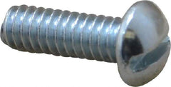 Value Collection - 1/4-20 UNC, 3/4" Length Under Head Slotted Drive Machine Screw - Round Head, Alloy Steel, Zinc-Plated Finish, Without Washer - Exact Tool & Supply