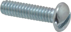 Value Collection - 1/4-20 UNC, 1" Length Under Head Slotted Drive Machine Screw - Round Head, Alloy Steel, Zinc-Plated Finish, Without Washer - Exact Tool & Supply