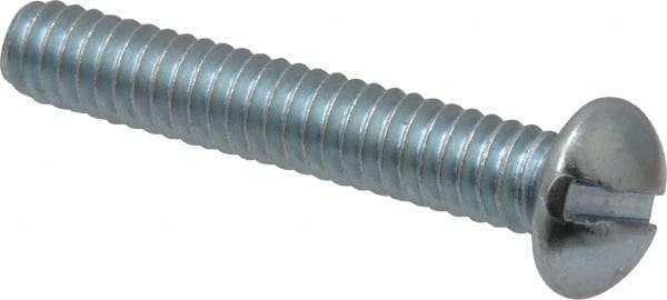 Value Collection - 1/4-20 UNC, 1-1/2" Length Under Head Slotted Drive Machine Screw - Round Head, Alloy Steel, Zinc-Plated Finish, Without Washer - Exact Tool & Supply