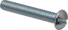 Value Collection - 1/4-20 UNC, 1-1/2" Length Under Head Slotted Drive Machine Screw - Round Head, Alloy Steel, Zinc-Plated Finish, Without Washer - Exact Tool & Supply