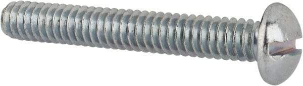 Value Collection - 1/4-20 UNC, 1-3/4" Length Under Head Slotted Drive Machine Screw - Round Head, Alloy Steel, Zinc-Plated Finish, Without Washer - Exact Tool & Supply