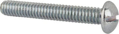 Value Collection - 1/4-20 UNC, 1-3/4" Length Under Head Slotted Drive Machine Screw - Round Head, Alloy Steel, Zinc-Plated Finish, Without Washer - Exact Tool & Supply