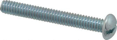 Value Collection - 1/4-20 UNC, 2" Length Under Head Slotted Drive Machine Screw - Round Head, Alloy Steel, Zinc-Plated Finish, Without Washer - Exact Tool & Supply