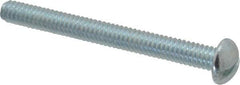 Value Collection - 1/4-20 UNC, 2-1/2" Length Under Head Slotted Drive Machine Screw - Round Head, Alloy Steel, Zinc-Plated Finish, Without Washer - Exact Tool & Supply