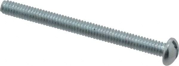 Value Collection - 1/4-20 UNC, 3" Length Under Head Slotted Drive Machine Screw - Round Head, Alloy Steel, Zinc-Plated Finish, Without Washer - Exact Tool & Supply