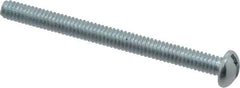 Value Collection - 1/4-20 UNC, 3" Length Under Head Slotted Drive Machine Screw - Round Head, Alloy Steel, Zinc-Plated Finish, Without Washer - Exact Tool & Supply