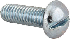 Value Collection - 5/16-18 UNC, 1" Length Under Head Slotted Drive Machine Screw - Round Head, Alloy Steel, Zinc-Plated Finish, Without Washer - Exact Tool & Supply