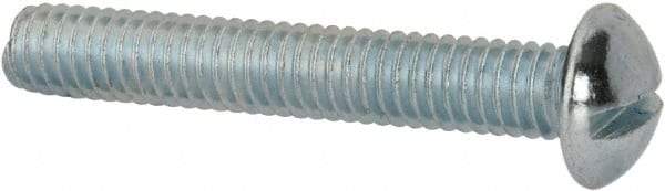Value Collection - 5/16-18 UNC, 2" Length Under Head Slotted Drive Machine Screw - Round Head, Alloy Steel, Zinc-Plated Finish, Without Washer - Exact Tool & Supply