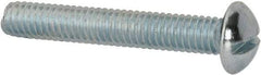 Value Collection - 5/16-18 UNC, 2" Length Under Head Slotted Drive Machine Screw - Round Head, Alloy Steel, Zinc-Plated Finish, Without Washer - Exact Tool & Supply
