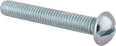 Value Collection - 5/16-18 UNC, 2-1/4" Length Under Head Slotted Drive Machine Screw - Round Head, Alloy Steel, Zinc-Plated Finish, Without Washer - Exact Tool & Supply