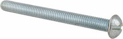 Value Collection - 5/16-18 UNC, 3-1/2" Length Under Head Slotted Drive Machine Screw - Round Head, Alloy Steel, Zinc-Plated Finish, Without Washer - Exact Tool & Supply