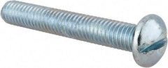 Value Collection - 3/8-16 UNC, 2-1/2" Length Under Head Slotted Drive Machine Screw - Round Head, Alloy Steel, Zinc-Plated Finish, Without Washer - Exact Tool & Supply